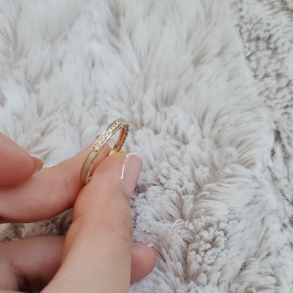 Radiant Hearts Of Pandora 14k Gold And Enamel Ring